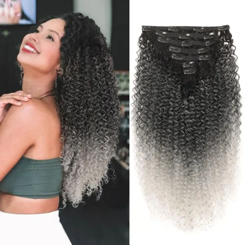 Vista 20 de BHF - Extensión de cabello rizado de 26 pulgadas, con clip de doble trama de 4.94 onzas, fibra japonesa resistente al calor, extensión de cabello