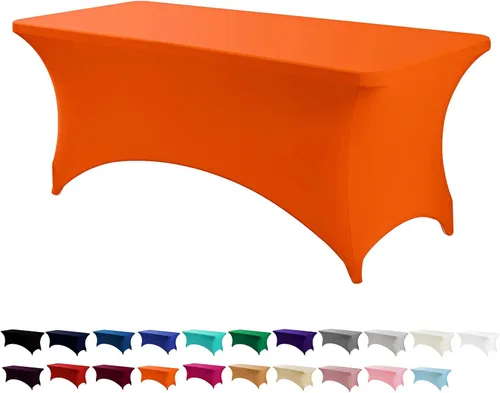 Vista 38 de Peomeise - Funda de mesa de elastano de 4 pies, mantel rectangular elástico de elastano (verde manzana, 4 pies)