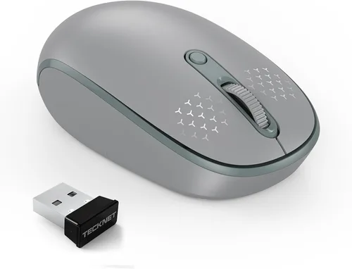 Vista 17 de Tecknet Mouse inalámbrico, mouse silencioso de 2.4 GHz con receptor USB, 4 botones, portátil, inalámbrico, para Chromebook, laptop, computadora Negro