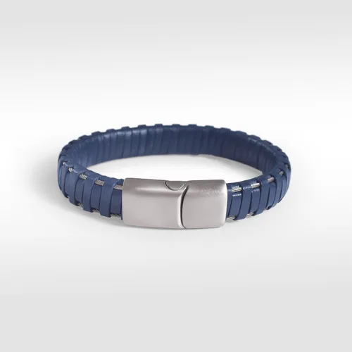 Vista 3 de Alor Pulsera de Cuero Envuelto - Pulsera de Cuero y Acero Inoxidable para Hombre - Brazaletes para Hombre - Joyería para Hombre