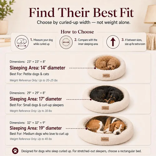 Vista 2 de Cama refrescante calmante para perros y gatos pequeños – Cama ortopédica redonda de espuma viscoelástica para perros, alivio de la ansiedad y apoyo