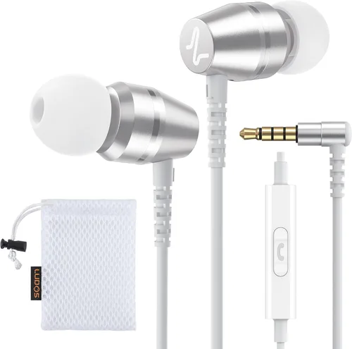 Vista 19 de LUDOS OMNITONE Auriculares con cable in-ear, 5 años de garantía, auriculares con micrófono, conector de 3.5 mm, auriculares con cable