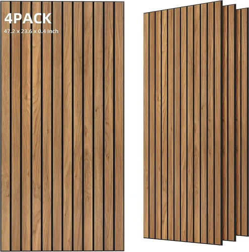 Vista 11 de TO-TH Juego de 4 paneles de pared insonorizados de 47.2 x 23.6 pulgadas con aspecto de madera, absorben el sonido, paneles acústicos grandes