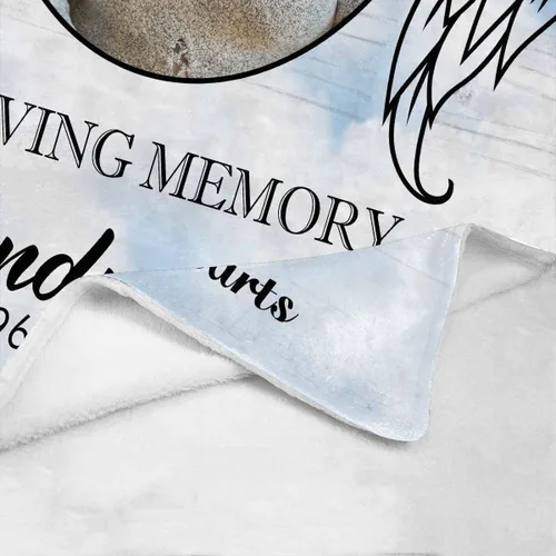 Vista 4 de Artsadd Manta conmemorativa personalizada en memoria amorosa de mamá, papá, padre, abuela, abuelo, nana, manta personalizada con foto, nombre