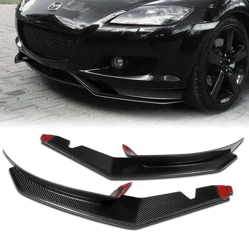 Vista 9 de Juego de 2 piezas de alerón de parachoques delantero de acrilonitrilo butadieno estireno (ABS), protección compatible con Mazda RX-8 2004-2008, 2005