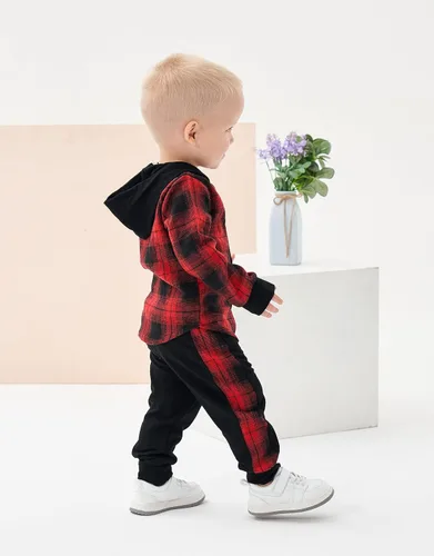 Vista 20 de Conjunto de ropa para bebés y niños pequeños, camisa con capucha y pantalones deportivos para otoño e invierno