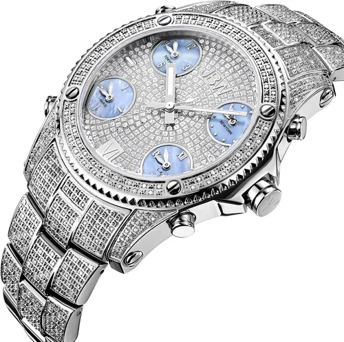 Vista 2 de JBW JB-6213-A "Jet Setter" reloj de oro y diamantes, con cinco zonas horarias, para hombre