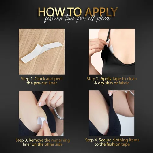 Vista 8 de Cintas de doble cara para ropa, cinta de tela de moda para ropa, cuerpo, todos los tonos de piel