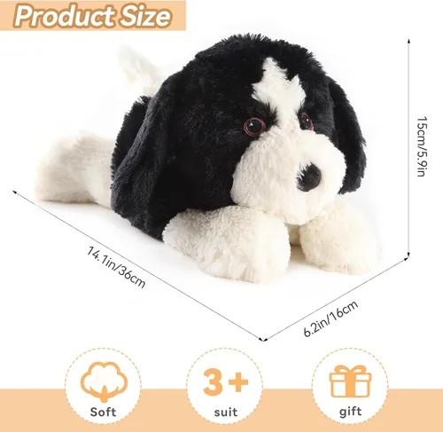 Vista 6 de Border Collie - Animal de peluche para perro, almohadillas térmicas para microondas para calambres y alivio de la ansiedad, refrescante