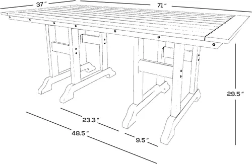 Vista 7 de WestinTrends Dylan Adirondack - Juego de 6 mesas y sillas de comedor para exteriores para todo tipo de clima, mesa y sillas de patio de madera