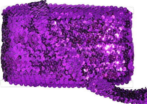 Vista 23 de Mandala Crafts - Cinta de lentejuelas elásticas iridiscentes AB de 1 pulgada para coser 10 Yards, Metallic Color, Washable, Stretchy Band, for