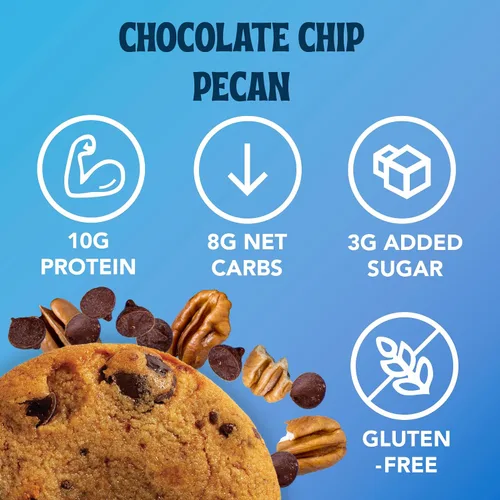 Vista 3 de ChipMonk Galletas para hornear, nueces con chispas de chocolate y nueces altas en proteínas, aperitivos de gimnasio aptos para dietas bajas