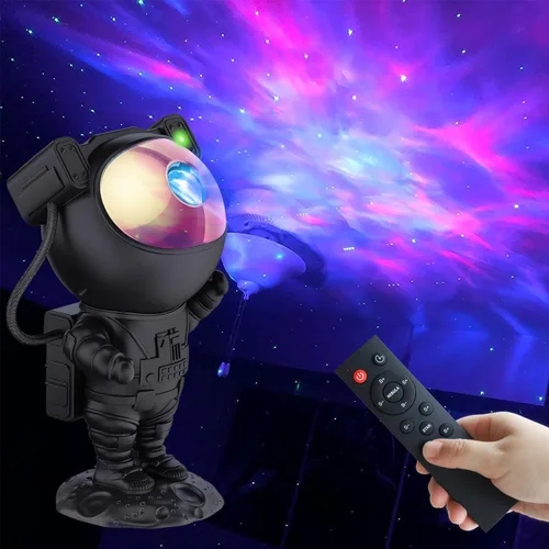 Vista 10 de Lander - Proyector de astronauta con luz nocturna, altavoz integrado Space Man Buddy LED, planetario, lámpara de astronauta, regalos con modo