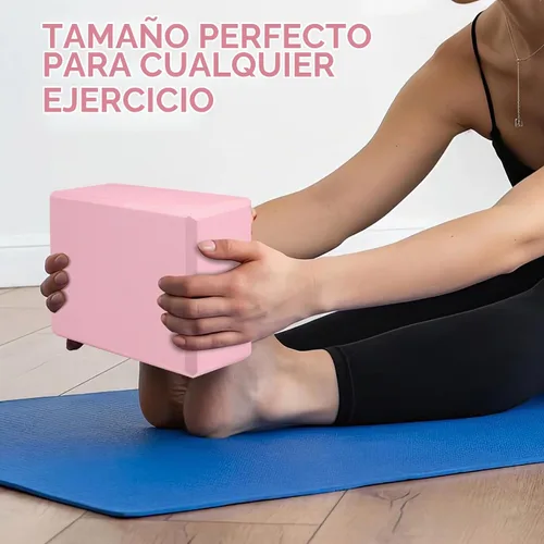 Vista 9 de Yoga Blocks, Non Slip Yoga Bricks, Portable & Lightweight Paquete de 2 rosas: 9 x 6 x 3 pulgadas