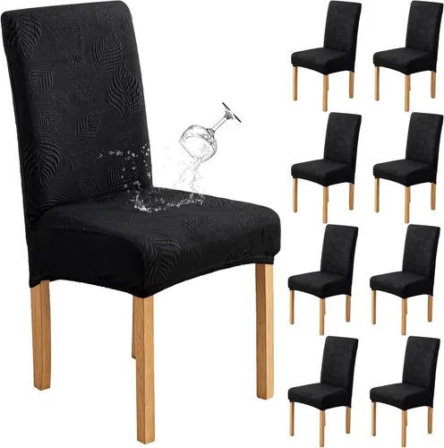 Vista 27 de Genina - Juego de 2 fundas impermeables para sillas de comedor, fundas para sillas de cocina, color beige