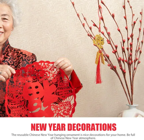 Vista 8 de ABOOFAN 10 piezas de borla de nudo chino chino Año Nuevo Dragón Decoración Año Lunar Colgantes Colgantes para 2024 Festival de Primavera Hogar