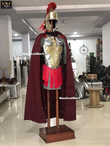 Vista 2 de NauticalMart Armadura medieval romana muscular, armadura, caballero, armadura, armadura, vestible, disfraz de Halloween