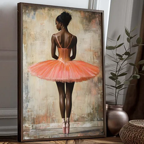Vista 4 de Arte de pared afroamericano, pintura de mujeres negras, póster de bailarina africana para habitación de niña, imágenes abstractas de danza