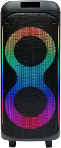 Vista 3 de Sistema de altavoces de fiesta Sharp PS-935 con micrófono - Altavoz portátil Bluetooth - ¡Asa y ruedas estilo maleta! Tonos neutros
