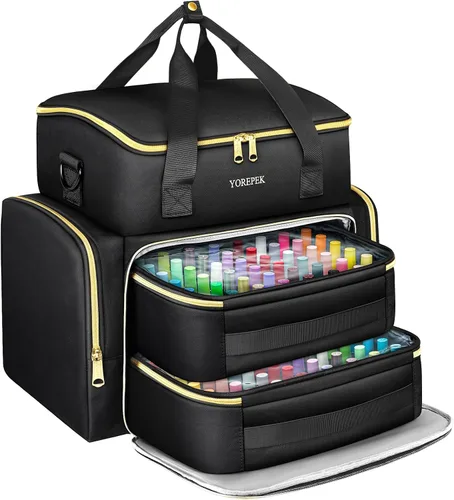 Vista 11 de YOREPEK XL - Estuche organizador de esmalte de uñas para 96 a 100 botellas Rosa-96bottles