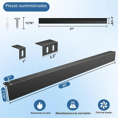 Vista 6 de Kit de llenado trasero de rango deslizante de 30 pulgadas con 2 cubiertas de silicona para huecos de estufa