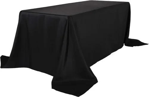 Vista 69 de Ascoza Paquete de 2 manteles cuadrados negros de tela de poliéster de 52 x 52 pulgadas para bodas, banquetes, restaurantes y fiestas