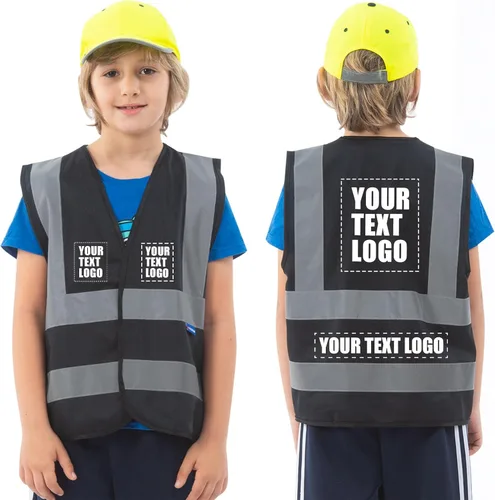 Vista 24 de AYKRM Chaleco de alta visibilidad para niños chaleco de seguridad reflectante de alta visibilidad