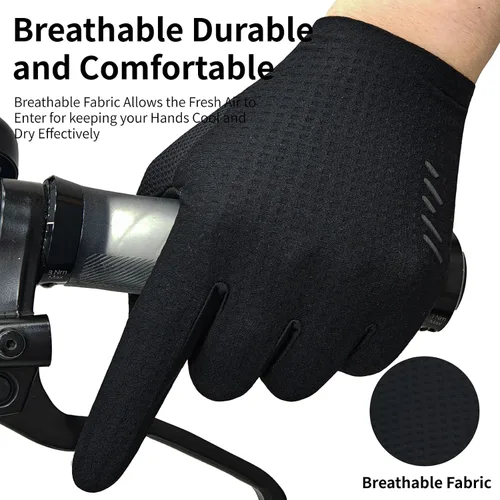 Vista 7 de VXW Guantes de ciclismo para hombres y mujeres, con tiras reflectantes y almohadilla antideslizante que absorbe los golpes para bicicletabicicleta