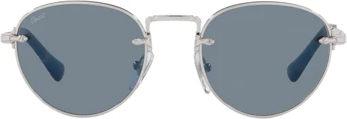 Vista 2 de Persol PO2491S - Gafas de sol redondas, PlateadoAzul claro