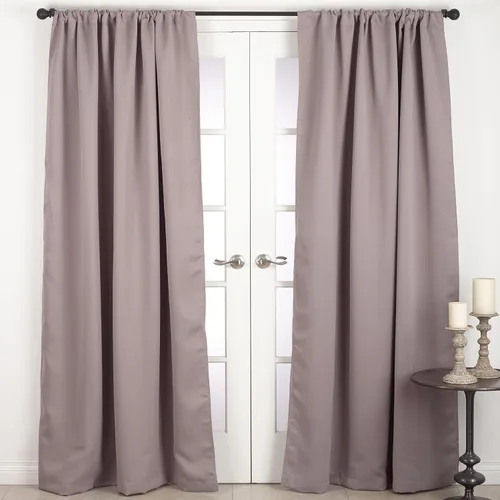 Vista 11 de SARO LIFESTYLE Panel de cortina opaca con bolsillo para barra, 54 x 84 pulgadas, color negro