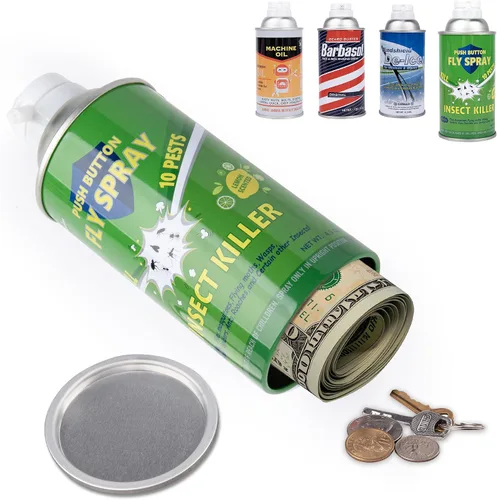Vista 16 de BarGifts Caja Fuerte Oculta Lata de Aerosol Falsa con Compartimento Oculto, Almacenamiento Oculto Mantiene Tus Objetos de Valor Seguros Como Dinero