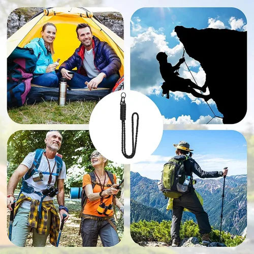 Vista 7 de 4 PCS Heavy Duty Paracord Lanyard Necklace Whistles Strap Braided 550 Keychain for Men Women Outdoor Survival Parachute Rope Necklace Keychains with