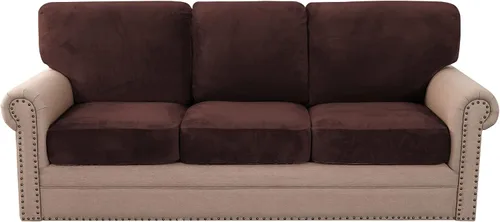 Vista 18 de Juego de 2 fundas de cojín elásticas con respaldo de sofá, fundas de cojín en forma de T adecuadas para sillón de dos plazas, sofá biplaza o sofá
