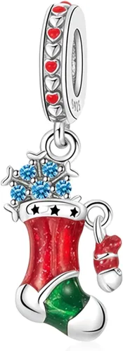 Vista 13 de Annmors S925 Silver Christmas Charms for Women Pandora Moments Bracelet Venado de Navidad