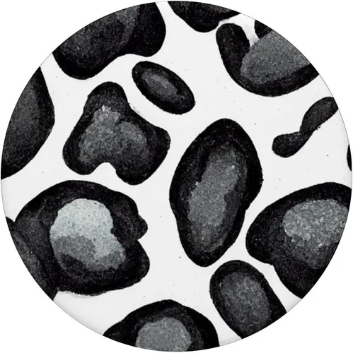 Vista 3 de White Gray Black Cheetah Leopard Print Animal Skin Cute Tren PopSockets Swappable PopGrip