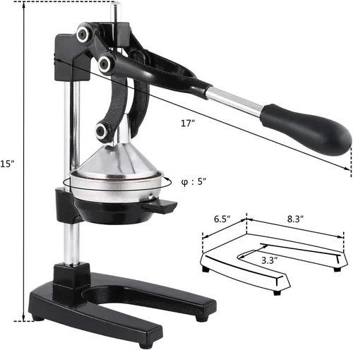Vista 3 de exprimidor de cítricos de grado comercial, exprimidor manual de exprimidor de cítricos, exprimidor de zumos de frutas, exprimidor de limones