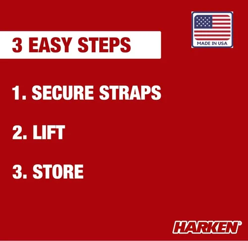 Vista 4 de HARKEN Hoister - Sistema elevador de almacenamiento de garaje para bicicletas y sobre techo (Capacidad de 45 lb, 16 pies de techo), Organización que