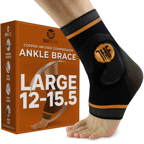 Vista 12 de Treat My Feet Tobillera de compresión con soporte de silicona para tobillo y cobre, soporte para fascitis plantar para dolor de pies y alivio