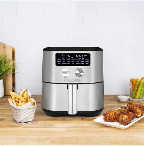 Vista 5 de Kalorik MAXX® Freidora de aire digital Freidora sin aceite 7 en 1 de 4 cuartos de galón con 7 funciones de cocción Pantalla LED con 21 ajustes