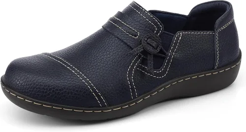 Vista 2 de LAZYPOP Mocasines de cuero clásicos y cómodos para mujer, bonitos zapatos de vestir informales, ligeros, para caminar, zapatos planos