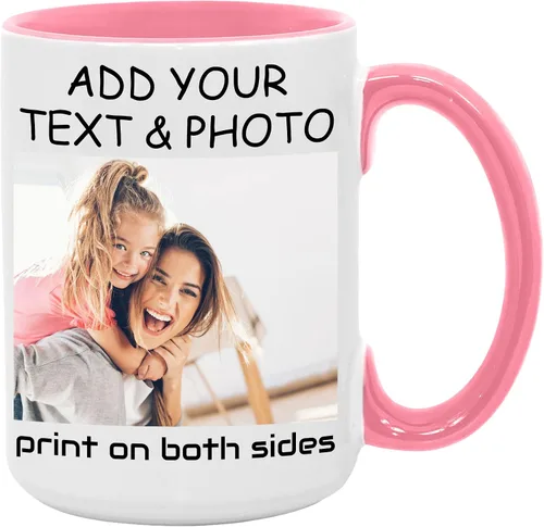 Vista 10 de Taza de café personalizada, crea un regalo único con tus fotos, texto y nombres, perfecta para mamá, papá, amigos y ocasiones especiales, 11 onzas