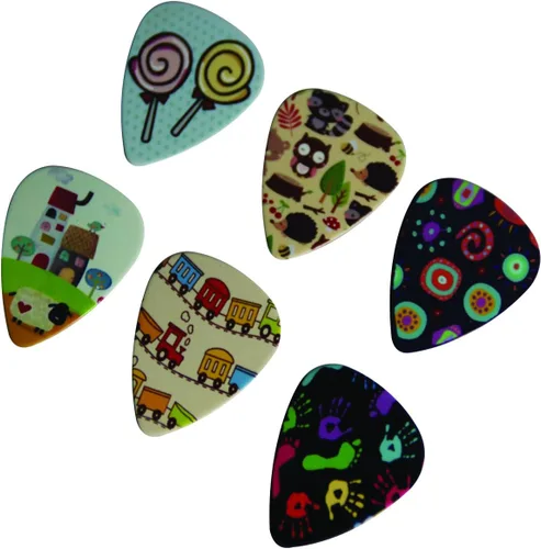 Vista 7 de Bonitas púas de guitarra de superhéroe para niños y niñas