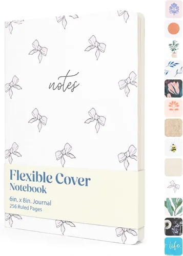 Vista 20 de WORLD TRAVELER Eccolo Medium Lined Journal Notebook, A5 Writing Journal, 256 Ruled Ivory Pages, Ribbon Bookmark