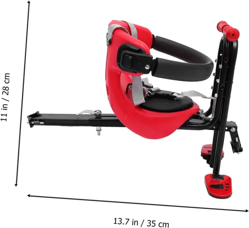Vista 8 de 1 silla de bicicleta asiento de seguridad de montaje frontal para bicicletas conveniente barandilla diseño multifuncional para bicicletas de montaña