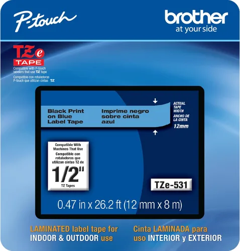 Vista 56 de Cinta laminada Brother Negro sobre Transparente, 6 mm (Tze111)