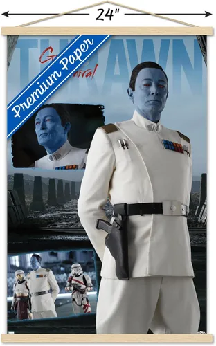 Vista 3 de Trends International Star Wars: Ahsoka - Póster de pared de gran almirante Thrawn, 22.37 x 34.00 pulgadas, paquete de impresión premium y colgador