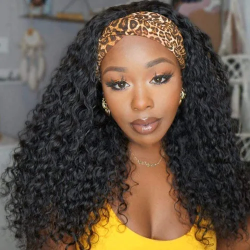 Vista 14 de Rebasar - Peluca de onda profunda con reflejos color marrón, 10 pulgadas, con diadema y reflejos, cabello humano, rizado, para mujeres negras