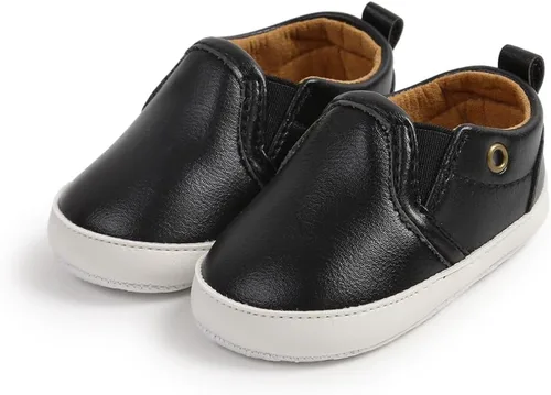 Vista 7 de Zapatos para bebés niños y niñas, suela suave, mocasines Oxford, zapatos de cuna para recién nacidos, zapatos antideslizantes para uniforme de boda
