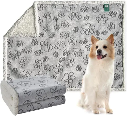 Vista 17 de Manta impermeable calmante para gatos de interior, manta suave y silenciosa de felpa para mascotas, manta gruesa de piel sintética de 500 GSM