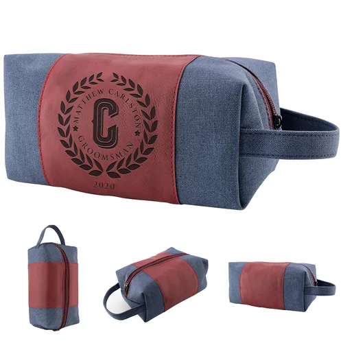 Vista 13 de Regalos personalizados para padrinos de boda, bolsas de aseo personalizadas para hombres, regalos de padrino de boda, Beige, Diseño #1, Juego de 3